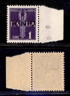 REPUBBLICA SOCIALE - GNR VERONA - 1944 - Posta Aerea - 1 Lira (121a) Con Soprastampa Capovolta - Gomma Integra (110) - Other & Unclassified