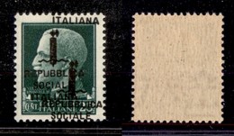 REPUBBLICA SOCIALE - PROVVISORI - 1944 - 25 Cent (491b) Con Doppia Soprastampa (una A Cavallo) - Gomma Integra - Andere & Zonder Classificatie