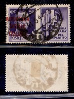 REPUBBLICA SOCIALE - PROVVISORI - 1944 - Propaganda - 50 Cent Milizia (36db) Usato - Soprastampa A Sinistra (150) - Other & Unclassified