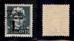 REPUBBLICA SOCIALE - SAGGI - 1944 - Saggi - Verona - 15 Cent (P26a) Con Soprastampa Capovolta (spostata - A A Cavallo) - - Autres & Non Classés