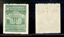 REPUBBLICA SOCIALE - SAGGI - 1945 - Saggi - Volta - 50 Cent Verde Giallo (Unificato 513A - Carta Bianca) Con Dentellatur - Andere & Zonder Classificatie