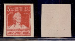 REPUBBLICA SOCIALE - SAGGI - 1945 - Saggi - Volta - 5 Lire (Unificato 513D) - Carta Bianca) Non Dentellato - Senza Gomma - Autres & Non Classés