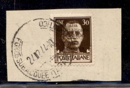 LOCALI - BASE ATLANTICA - 1943 - 30 Cent (10) Usato Su Frammento - I Di Italia Diverso - Non Catalogato - Sonstige & Ohne Zuordnung