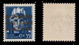 LOCALI - GMA NAPOLI - 1943 - 35 Cent (11B) Con Soprastampa Giallo Arancio - Gomma Integra - Cert. AG (1.000) - Sonstige & Ohne Zuordnung