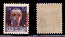 LOCALI - GMA NAPOLI - 1943 - 50 Cent (12b) Con Doppia Soprastampa - Gomma Originale (300) - Sonstige & Ohne Zuordnung