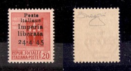 LOCALI - IMPERIA - 1945 - Non Emesso - 20 Cent (22) - Gomma Integra - Raybaudi + Cert. AG (1.750) - Other & Unclassified