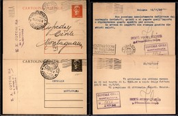 REPUBBLICA - Due Cartoline Postali (121 - 122) Da Bologna A Montagnana (del 30.10.46 - E 14.11.46 - Piegate In Diagonale - Autres & Non Classés