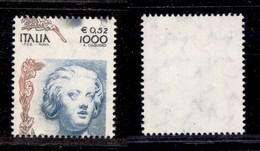 REPUBBLICA - 1999 - 1000 Lire Arte (2397 - Spec. 2032Ea) - Dentellatura Spostata - Gomma Integra - Andere & Zonder Classificatie