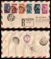 REPUBBLICA - Posta Aerea - Cinquantenario Della Radio (136/141) - Serie Completa Su Aerogramma FDC Raccomandato Da Roma  - Autres & Non Classés