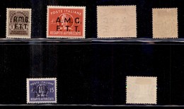 AMGVG - TRIESTE - LITORALE - TRIESTE A - 1947/1949 - Recapito Autorizzato (1/3) - Tre Valori - Gomma Originale (78) - Altri & Non Classificati