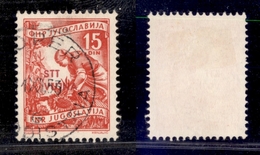 AMGVG - TRIESTE - LITORALE - TRIESTE B - 1953 - Disegno Modificato - 15 Din Rosa (79/I) Usato (200) - Andere & Zonder Classificatie