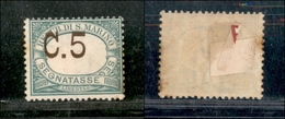 SAN MARINO - 1897 - 5 Cent (1 - Segnatasse) - Cifra Spostata - Gomma Originale  - Leggeri Ingiallimenti Sulla Dentellatu - Other & Unclassified