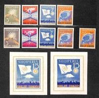 EUROPA - ALBANIA - 1964 - Olimpiadi Tokyo III + IV (823/826 + 828/831 + Block 22/23 + 838) - 2 Serie Complete + 2 Foglie - Autres & Non Classés