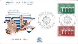 EUROPA - ANDORRA FRANCESE - Europa Cept (350/351) - Serie Completa - FDC 5.5.84 - Otros & Sin Clasificación