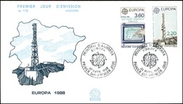 EUROPA - ANDORRA FRANCESE - 1988 - Europa Cept (390/391) - Serie Completa - FDC 30.4.88 - Andere & Zonder Classificatie