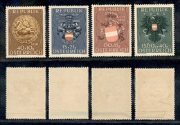EUROPA - AUSTRIA - 1949 - Stemmi (937/940) - Serie Completa - Gomma Integra - Sonstige & Ohne Zuordnung