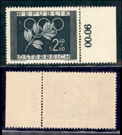 EUROPA - AUSTRIA - 1952 - 2.40 Schillig + 60 Groschen Olimpiadi Helsinki (969) - Gomma Integra - Bordo Foglio (25+) - Andere & Zonder Classificatie