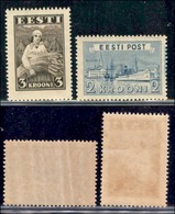 EUROPA - ESTONIA - 1935/1938 - 3 Kr Contadina (108) + 2 Kr Tallin (137) - Gomma Integra - Otros & Sin Clasificación