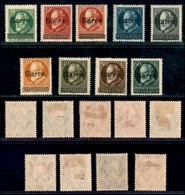 EUROPA - GERMANIA - Sarre - 1920 - Soprastampati (18/26) - 9 Valori - Gomma Originale (66) - Other & Unclassified