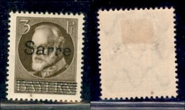 EUROPA - GERMANIA - Sarre - 1920 - 3 Pfennig (B31) - Gomma Originale (100) - Andere & Zonder Classificatie