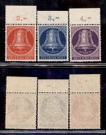 EUROPA - GERMANIA - Berlino - 1953 - Campana (103/105) - 3 Valori Bordo Foglio - Gomma Integra (80+) - Other & Unclassified