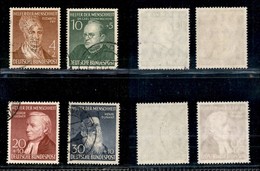 EUROPA - BRD - 1952 - Benefattori Umanità III (156/159) - Serie Completa - Usati (100) - Sonstige & Ohne Zuordnung