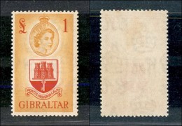 EUROPA - GIBILTERRA - 1953 - 1 Sterlina (147) - Gomma Integra - Other & Unclassified