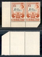 EUROPA - GIBILTERRA - 1960 - 1 S. Definitivi (162) Coppia Bordo Foglio - Gomma Integra - Otros & Sin Clasificación