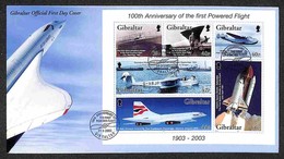 EUROPA - GIBILTERRA - 100 Anni Aviazione (Block 54) FDC 31.3.03 - Otros & Sin Clasificación