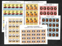 EUROPA - GUERNSEY - 1978/1980 - Europa CEPT (161/162 + 189/190 + 204/205) - 3 Serie Complete Del Periodo In Minifogli -  - Other & Unclassified