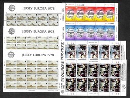 EUROPA - JERSEY - 1978/1980 - Europa Cept (177/179 + 192A/195A + 219/222) - 3 Serie Complete Del Periodo In Minifogli -  - Autres & Non Classés
