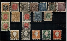 EUROPA - ISLANDA - 1902/1912 - Cartoncino Con 19 Valori Del Periodo - Qualità Mista (180) - Autres & Non Classés