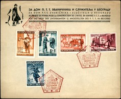 EUROPA - JUGOSLAVIA - Ricostruzione Ufficio Postale Belgrado (408/412) - Serie Completa Su Busta - Belgrado 1.1.40 - Altri & Non Classificati