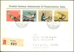 EUROPA - LIECHTENSTEIN - Ginnastica (353/356) - FDC Raccomandata - Vaduz 14.5.57 - Andere & Zonder Classificatie