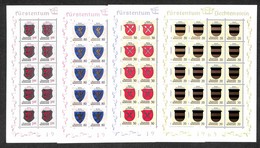 EUROPA - LIECHTENSTEIN - 1965 - Stemmi I (450/453) - Serie Completa In Minifogli Di 20 - Gomma Integra - Other & Unclassified