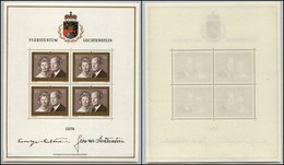 EUROPA - LIECHTENSTEIN - 1974 - Minifoglio 4 X 10 Franchi Principi Regnanti (614) - Gomma Integra - Andere & Zonder Classificatie