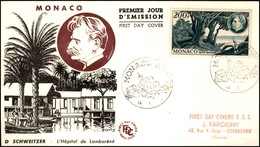 EUROPA - MONACO - 200 Franchi Schweitzer (495) - FDC - Monaco 14.1.55 - Sonstige & Ohne Zuordnung