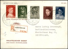 EUROPA - OLANDA - Ritratti (707/711) - Serie Completa Su Raccomandata Da Gravenhage A Berlino Del 7.1.58 - Sonstige & Ohne Zuordnung