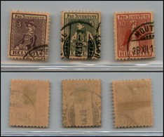 EUROPA - SVIZZERA - 1917 - Pro Juventute (133/135) Serie Completa - Usata - Other & Unclassified