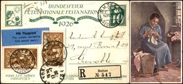 EUROPA - SVIZZERA - Due 35 Cent (181) Su Cartolina Postale Da 10 Cent Raccomandata Da Buttes A Grenoble Del 14.7.26 - Andere & Zonder Classificatie