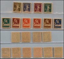 EUROPA - SVIZZERA - 1924/1928 - Tipi Precedenti Nuovi Valori Carta Camoscio (Unif. 196/205) - Serie Completa Di 10 Valor - Other & Unclassified