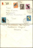EUROPA - SVIZZERA - Pro Juventute 1950 (550/554) - Serie Completa Su Raccomandata Da Kolliken A Kufstein Del 14.12.50 - Andere & Zonder Classificatie