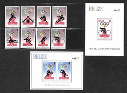 OLTREMARE - BELIZE - 1979 - Olimpiadi Mosca (432/439 + Block 10/11) - Serie Completa + 2 Foglietti - Gomma Integra (60+) - Andere & Zonder Classificatie