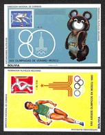 OLTREMARE - BOLIVIA - 1980 - Foglietti Olimpiadi Mosca (Block 92/93) - Due Foglietti - Gomma Integra (80) - Andere & Zonder Classificatie