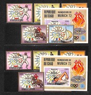 OLTREMARE - CIAD - 1972 - Vincitori Olimpiadi Monaco IV (641/645 A+B + Block 57 A+B) - 2 Serie Complete Dentellati E Non - Sonstige & Ohne Zuordnung