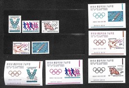 OLTREMARE - COREA DEL SUD - 1964 - Olimpiadi Tokyo (457/461 + Block 194/198) - Serie Completa + 5 Foglietti - Gomma Inte - Other & Unclassified
