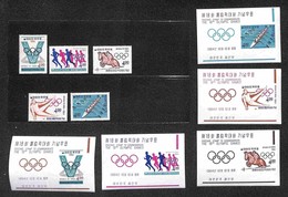 OLTREMARE - COREA DEL SUD - 1964 - Olimpiadi Tokyo (457/461 + Block 194/198) - Serie Completa + 5 Foglietti - Gomma Inte - Autres & Non Classés