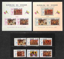 OLTREMARE - ECUADOR - 1967 - Olimpiadi Messico (1313/1318 + Block 35/36) - Serie Completa + 2 Foglietti - Gomma Integra  - Other & Unclassified