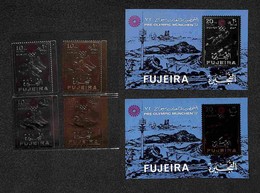 OLTREMARE - FUJEIRA - 1971 - Olimpiadi Monaco Foglia D’oro (754/755 A+B + Block 72/73) - Serie Completa Dentellati E Non - Andere & Zonder Classificatie