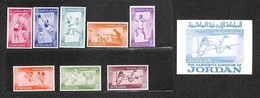 OLTREMARE - GIORDANIA - 1964 - Olimpiadi Tokyo (437/444A + Block 11) - Serie Completa + Foglietto - Gomma Integra (58) - Other & Unclassified
